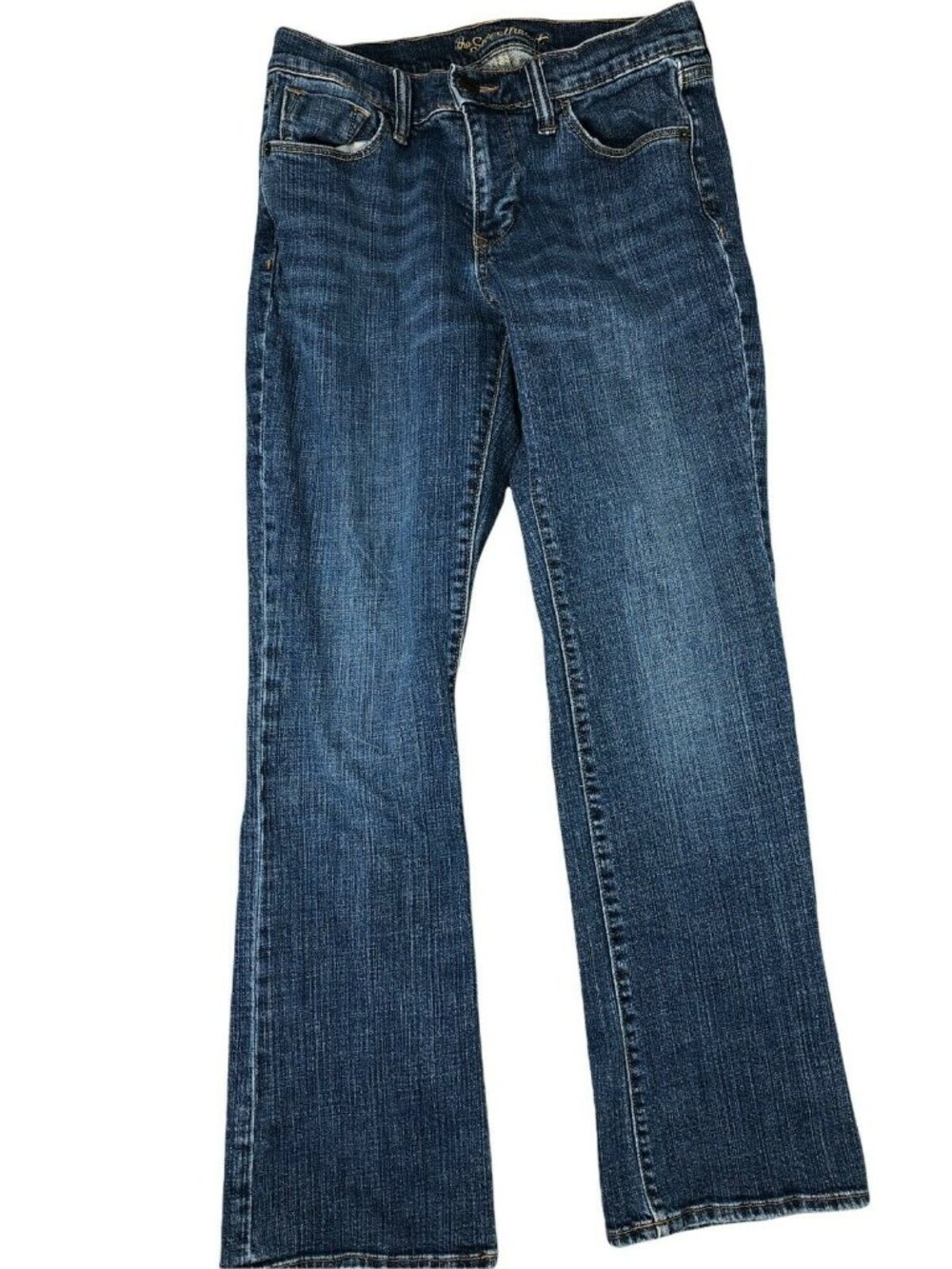 Old Navy Jeans Womens 4 Short The Sweetheart Straight Leg Mid Rise Stretch Blue